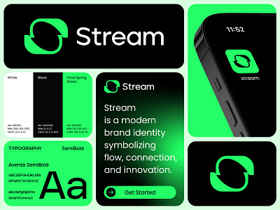 Stream Logo Branding Design abstract logo brand identity branding connection logo design dynamic logo fintech logo flow logo futuristic logo infinity logo logo minimalist logo modern logo s lettermark tech startup logo visual identity