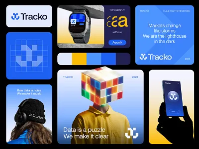 Tracko™ - Branding Kit Design For a Software Analytics Startup anchor logo brand book brand guidelines brand identity branding creative logo design full branding kit icon letter t logo logotype marketing modern logo saas branding tech branding technology visual identity