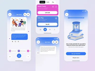 E- Learning Mobile App - Chat Screen app app ui e learning education education app elearning app ios learning app mobile mobile app online course ui ui ux
