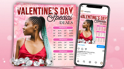 Valentines Day Deals Flyer bling flyer glitter flyer instagram flyer instagram post special deals flyer valentines day flyer valentines flyer