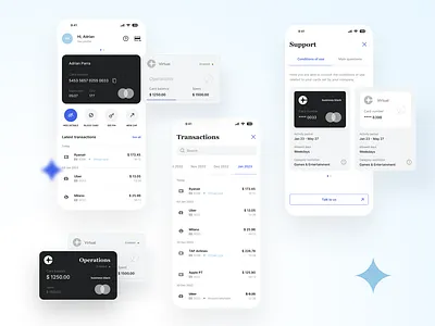 Credit card management App bank card clean credit card profile support transactions