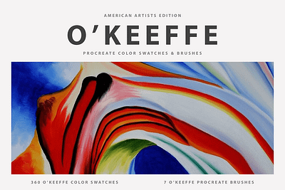Georgia O' Keeffe Procreate Brushes & Color Swatches 3d animation graphic design motion graphics