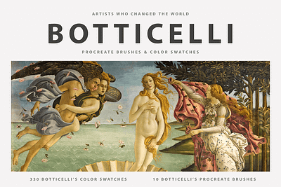 Botticelli's Procreate Brushes & Color Swatches 3d animation graphic design motion graphics ui
