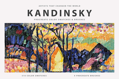 Kandinsky Procreate Brushes & Color Swatches 3d animation graphic design motion graphics ui