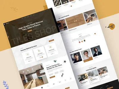 Tiles Shop Website Landing Page 3d animation branding clean creative design ecommerce ui graphic design illustration logo look and feel minimal mobile app ui for tiles store moodboard motion graphics skateboard style tile tiles app ui design ui website