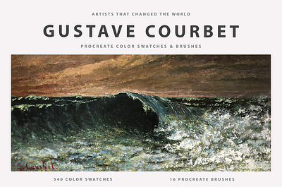 Gustave Courbet Procreate Brushes & Color Swatches 3d animation graphic design