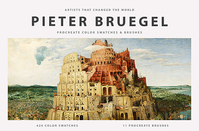 Pieter Bruegel Procreate Brushes & Color Swatches 3d animation graphic design ui
