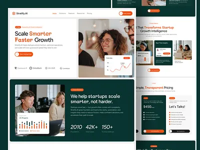 Stratify.AI - AI Growth Partner for Startups ai bot ai business ai growth partner ai site ai startup chatbot clean startup ui modern ui for startups scale startup startup startup design startup with ai uiux for ai