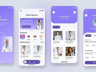 Doctor Consultation App – Modern Telemedicine UI Design app concept appointment booking clean ui doctor app doctor consultation figma design health app design healthcare ui healthcare ux medical app minimal design mobile mobile app mobile app design mobile ui modern app telemedicine ui inspiration user interface ux design