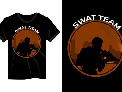 Swat Team City Background T-shirt armor army military police protection security swat uniform