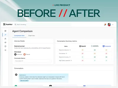 AI Agent Comparison Dashboard Redesign agent comparison ai agent ai copilot ai saas app design benchmark best design lab bottomlineux dashboard dashboard design design agency kashikoi live saas minimal design saas design saasfactor statups y combinator
