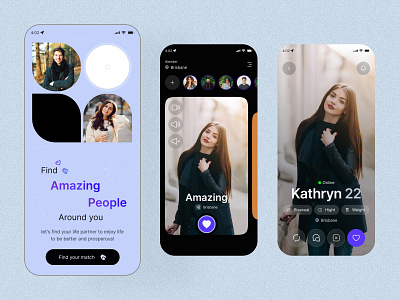 Dating Mobile App Concept app app design chat chatting dating mobile app datting ap match match finder matching messanger app mobile mobile app product design social media app swipe tinder ui ux