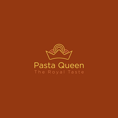 Pasta Restaurant Logo branding crown design graphic design illustration king logo logo design minimal pasta pasta logo queen queen logo royal royal logo taste vector