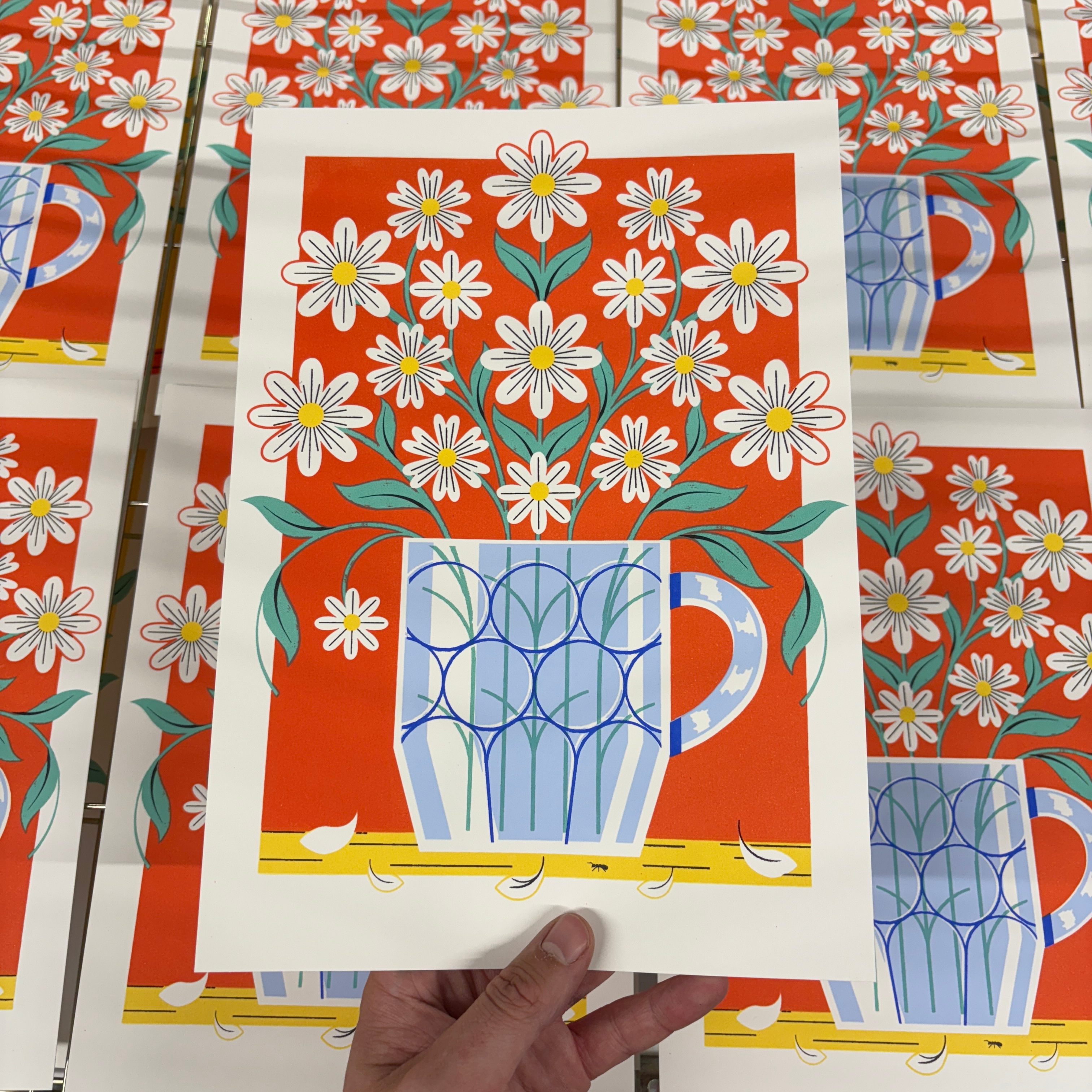 Glass Tankard Vase art colour design editorial illustration illustration print print making screen print