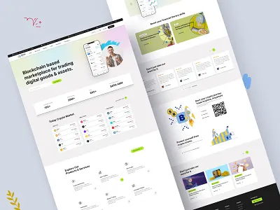 Cryptocurrency Design Website Landing Page bitcoin blockchain branding budget charts clean coin creative crypto currency dashboard design exchange graphic design illustration investment minimal rate wallet website