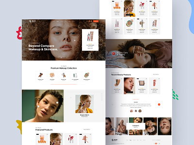 Beauty Skincare Cosmetics Makeup Website Design beauty beauty care website beauty social platform branding clean cosmetic creative design ecommerce website graphic design hair expert website makeup makeup education makeup website minimal service skincare skincare products store website