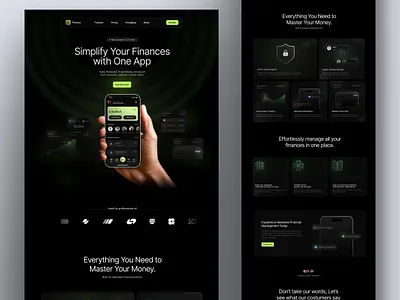 SaaS Fintech Landing Page bento grid fintech saas landing page design saas landing page ui web design website design