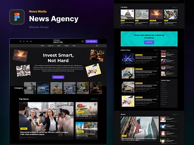 News Agency Web Layout figma graphic design news agency uiux web lyout web site