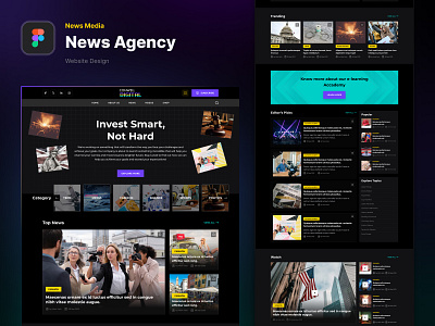 News Agency Web Layout figma graphic design news agency uiux web lyout web site