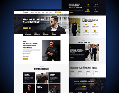 Pro Safe – Security Company WordPress Elementor Template Kit agency branding design elementor illustration landing page landingpage security ui webdesign wordpress