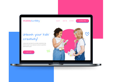 Homepage for WobbleScribby, the art school for kids artschool design kids school ui web website