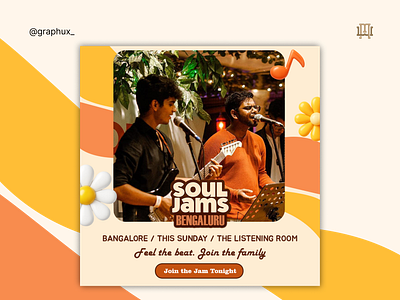 Event Poster for Soul jams branding event graphic design music poster design social media creative