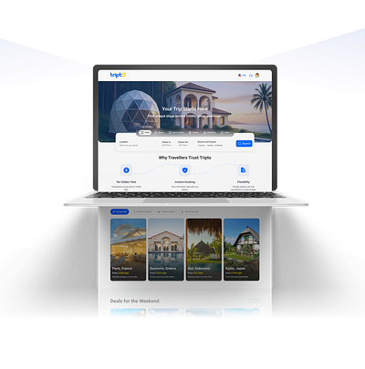 Tripto - Booking Hotel Website ai ai agent booking case study component design system hotel product design tour ui ux web web design