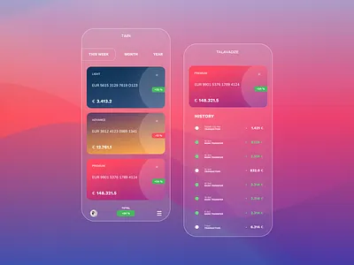 Financial App - iOS Apple Design Concept app apple design cards clean design finance finance app financial history income ios ios app minimal mobile mobile app talavadze transactions transfer money ui ux
