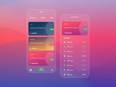 Financial App - iOS Apple Design Concept app apple design cards clean design finance finance app financial history income ios ios app minimal mobile mobile app talavadze transactions transfer money ui ux