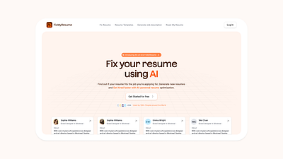 Fix My Resume landing page branding clean design landing logo minimal typography ui web