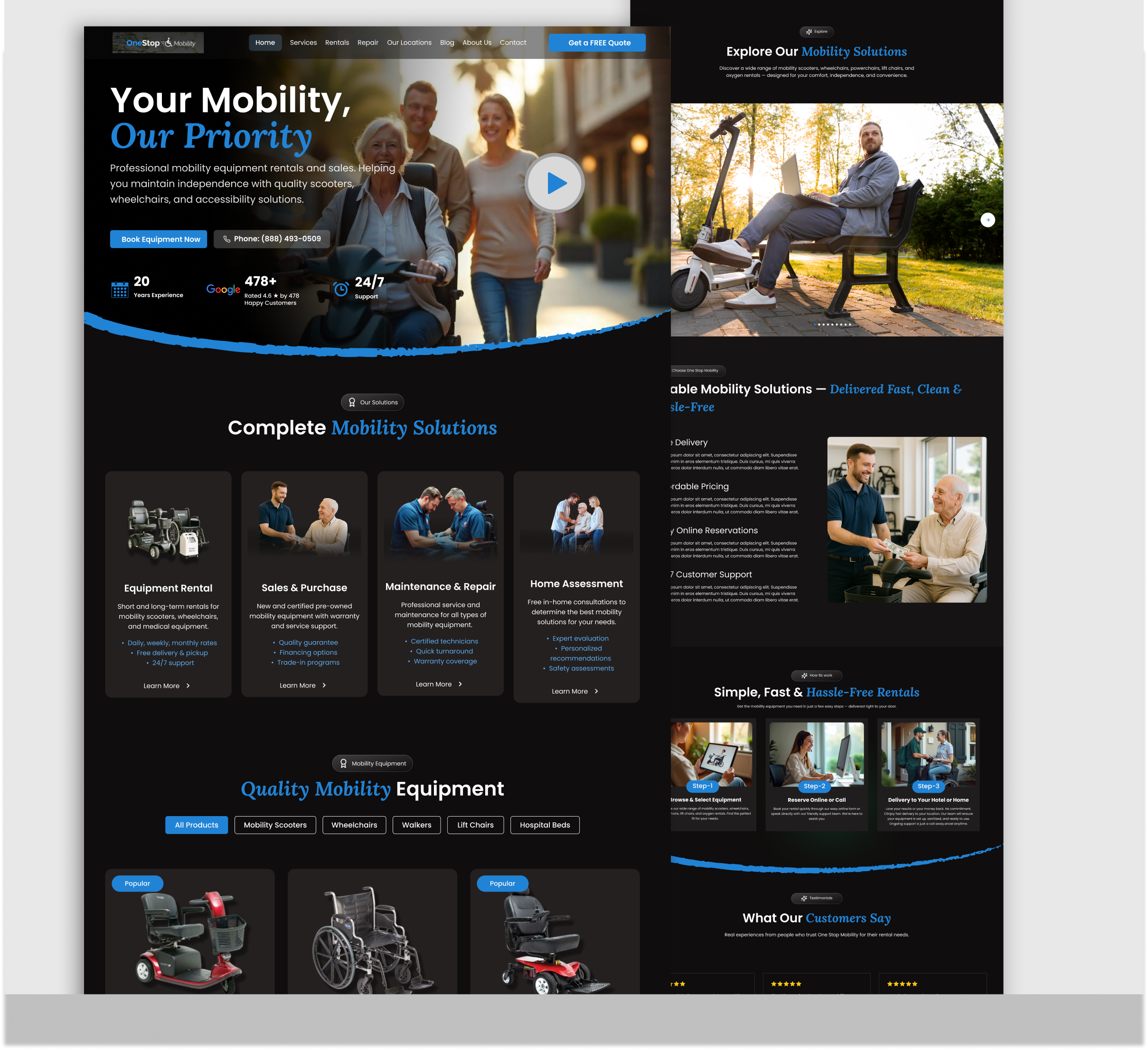 One-Stop 4 Mobility – Website Design modern design ui ux webdesign