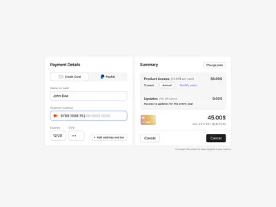 Payment Details Screen (UI, Web, App) app figma leftoverui ui webapp