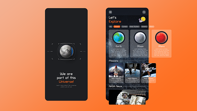 NASA Space APP - Mobile App Concept beauty mobile app beauty ui graphic design inspiration design mobile app mobile app simple mobile inspirations designs planets simple design space app