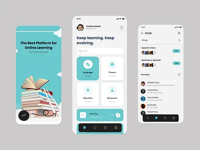 Online Learning App app appdesign appui course course app educationapp elearn ios learning app mobileapp mobileappdesign productdesign uidesign uiux uxdesign