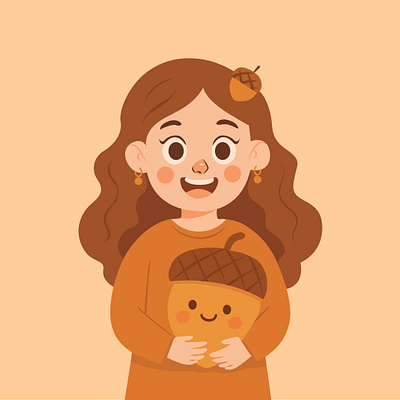 Cute Acorn adobe illustrator art2d drawing graphic design illustration illustrationacorn