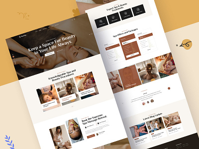 Beauty & Spa Website Landing Page beauty bodycare branding clean cosmetic cosmetics creative design girl illustration make up minimal minimalist salon service skincare spa treatment ui website