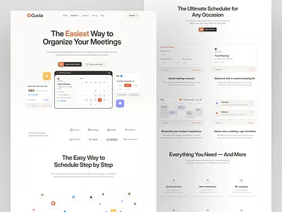 Meeting Scheduling Landing Page landing page meeting meeting ai online meeting redesign saas saas website schedule video meeting web web design website