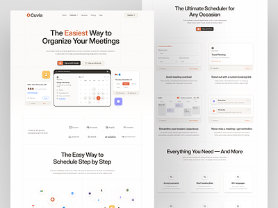 Meeting Scheduling Landing Page landing page meeting meeting ai online meeting redesign saas saas website schedule video meeting web web design website
