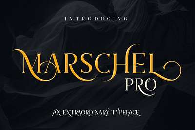 Marschel Pro branding decorative display elegant headline invitation lettering logo marschel pro movie packaging poster serif swashes title unique wedding