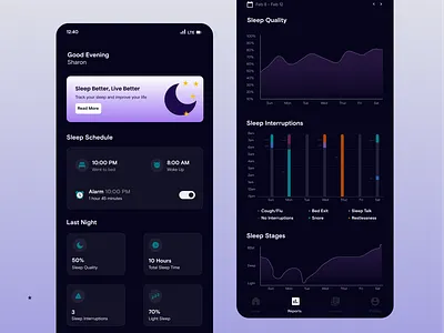 Sleep Tracker app design product design sleep tracker ui ux