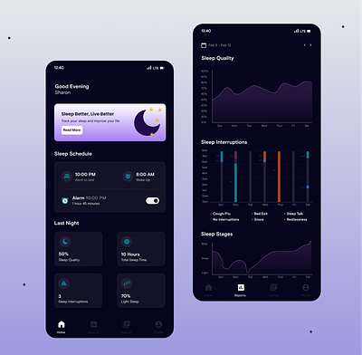 Sleep Tracker app design product design sleep tracker ui ux