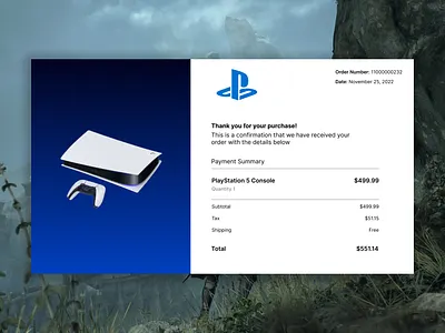 Email Receipt concept confirmation email receipt figma ps5 ui uiux user interface ux