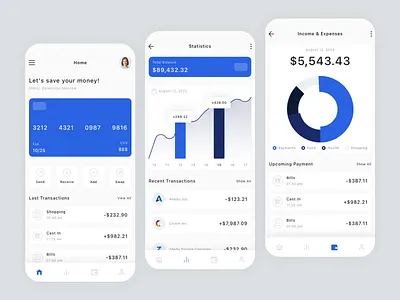 Finance & Savings App Design app appdesign chart design figma finance savings ui ui design ui kit ux