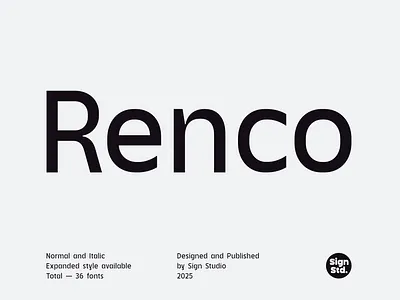 Renco - Regular & Expanded Font Family display and body text