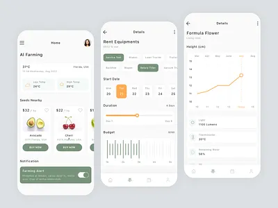 Plant Manager App Design app appdesign design farm farming figma manager plant plant manager ui ui design ui kit ux