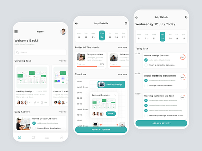 Focus & Productivity App Design app appdesign calendar chart design figma focus job productivity task todo ui ui design ui kit ux