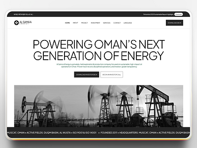 Oil Drilling Website Design clean company concept drilling energy energy website green tech landing page landing page design minimal ui ui ux design ux