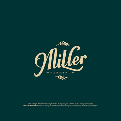 "Miller Farming" Typography logo design farming graphic design logo typography