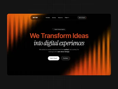 Design Agency Website - se7en agency colorfull creative agency design design agency glass effect homepage landing page webdesign website website design