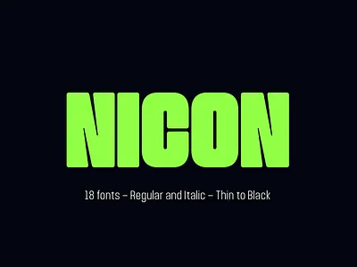 Nicon - Semi Condensed Font Family flexible type system